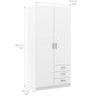 KIT ARMADIO SPRINT 2A+3C 98X50X200 BIANCO