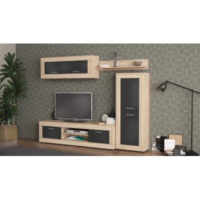 KIT PARETE LIVING AMBER 250X41X188 NAT.OAK/ANTRAC.