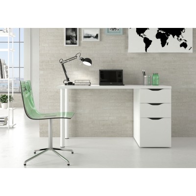 KIT SCRIVANIA ATHENA C/CASSETTIERA 138X60X74 BIANCO