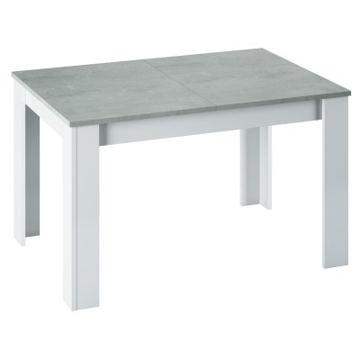 KIT TAVOLO KENDRA 140/190X90XH78CM BIANCO/CEMEN