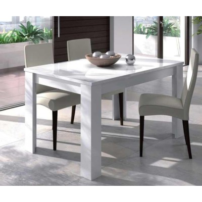 KIT TAVOLO KENDRA 140/190X90XH78CM BIANCO LUCIDO