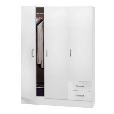 KIT ARMADIO 3 ANTE + 2 CASSETTI 119,5X46,5X184,1 BIANCO