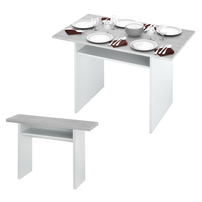 KIT TAVOLO CONSOLLE 35/70X120XH75CM BIANCO CEME