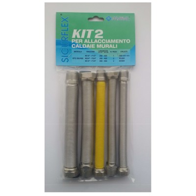 SET RACCORDO INOX ESTENSIBILE 1/2 P/CALDAIA KIT 2