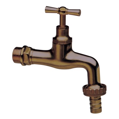 RUBINETTO OTTONE ANTICATO C/PORTAGOMMA D 1/2