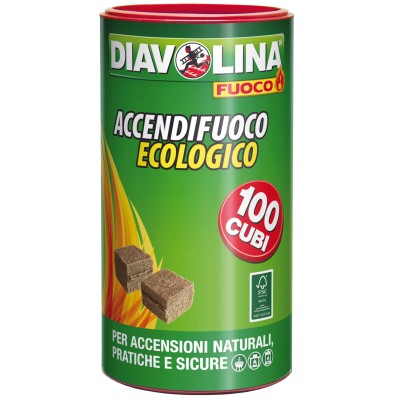 ACCENDIFUOCO 100 CUBI DIAVOLINA ECOLOGICO 15317