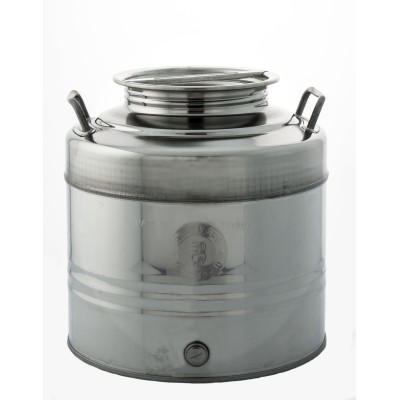 FUSTO OLIO ACCIAIO INOX AISI 304 30 L AGGRAFFATO
