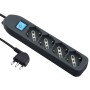 MULTIPRESA 4P BIP/SCHUKO+INTERR NERO FIG.8