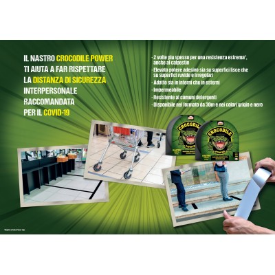 PATTEX NASTRO CROCODILE GRIGIO 30 METRI