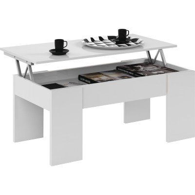 KIT TAVOLO CAFFE ELEV 50X100X45/56H BIANCO ARTIK