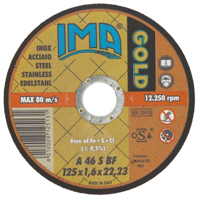 IMA DISCO P/INOX GOLD PIANO D 125X1,6 MM
