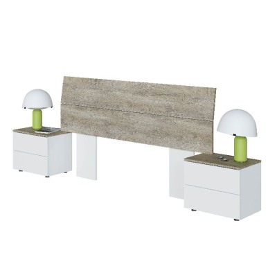 KIT TESTIERA LETTO MATR +2 COMODINI BIA ARTIK ROV