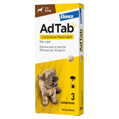 ADTAB COMPRESSE MASTICABILI P/CANI 1,3 - 2,5 KG