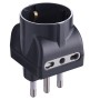 ADATTATORE TRIPLO 16A 2PR BIP E SCHUKO NERO FIG.11