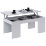 KIT TAVOLO CAFF ELEV 50X100X43/54H BIANCO LUCIDO