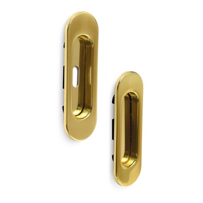 MANIGLIA OVALE PORTA SCORR C/FORO E SENZA  ORO L