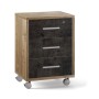 UFFICIO DOUBLE CASSETTIERA 3C 71X51 CM  NOCE ST/NERO