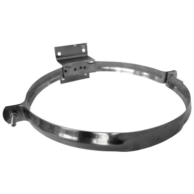 COLLARE INOX C/STAFFA P/TUBO STUFA 25CM ECO