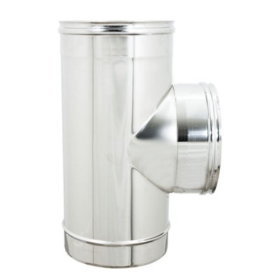 RACCORDO A T INOX ATTACCO FFM P/PELLET D 10 CM