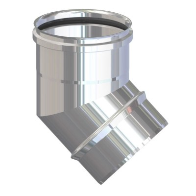 GOMITO INOX AISI 304 P/PELLET 45 8 CM