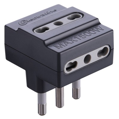 ADATTATORE TRIPLO 16A 3PR BIP NERO FIG.10