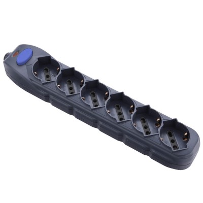 MULTIPRESA 6P BIP/SCHUKO+INTERR S/CAVO NERO FIG.10
