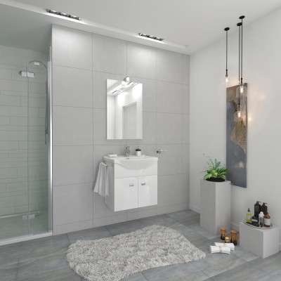 MOBILE BAGNO EMMA 58 SOSP. CON SPECCHIO BIANCO