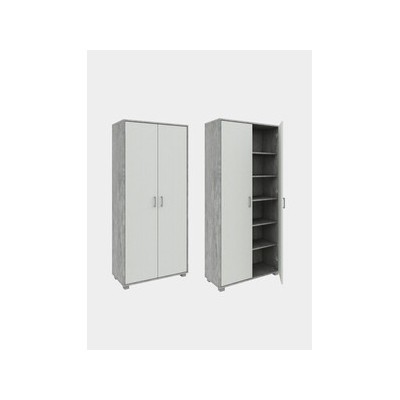 MOBILE ALTO 2A MULTIUSO 170X78X35 CM CEMENTO/BIANCO