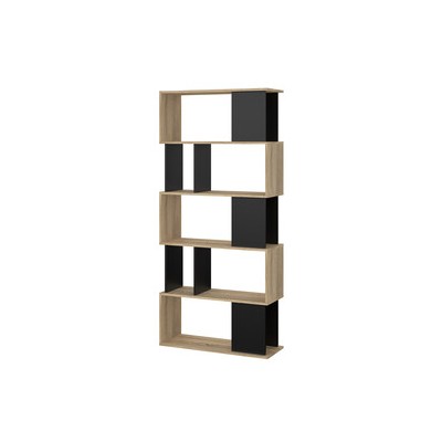 KIT LIBRERIA MAZE 80X29X173 QUERCIA/NERO
