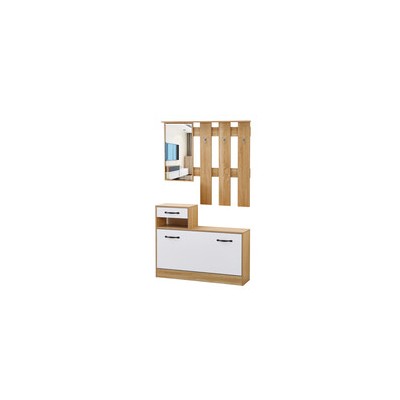 MOBILE INGRESSO RUDOLF 100X26X180 CM BIANCO/ROVERE