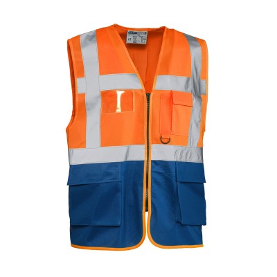 GILET ALTA VISIBILIT ARANCIO/BLU LASER TG.3XL