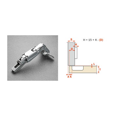 SALICE CERNIERA P/MOBILI C2AFA99 COLLO 0 165 GRADI