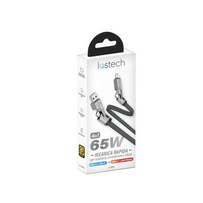 CAVO USB A-C/ USB C -LIGHTING 4IN1 65W