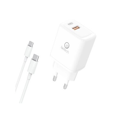 CARICATORE RAPIDO 30W 2 PRESE+CAVO USB-C / USB-C