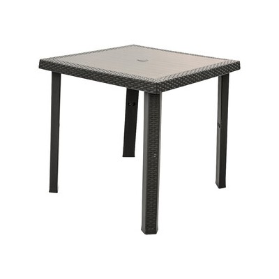 TAVOLO FIGARO RATTAN 80X80XH72CM TORTORA