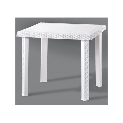 TAVOLO FIGARO RATTAN 80X80XH72CM BIANCO