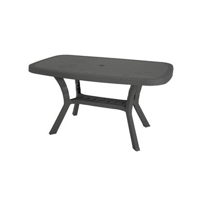 TAVOLO OTELLO RATTAN 140X82XH72CM ANTRACITE