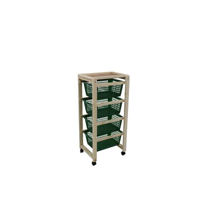 CARRELLO SALVASPAZIO 4 CESTI NATURALE